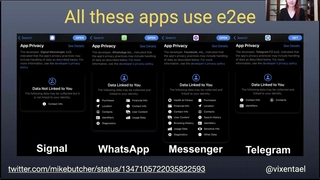 E2EE and privacy in mobile messengers, by @vixentael